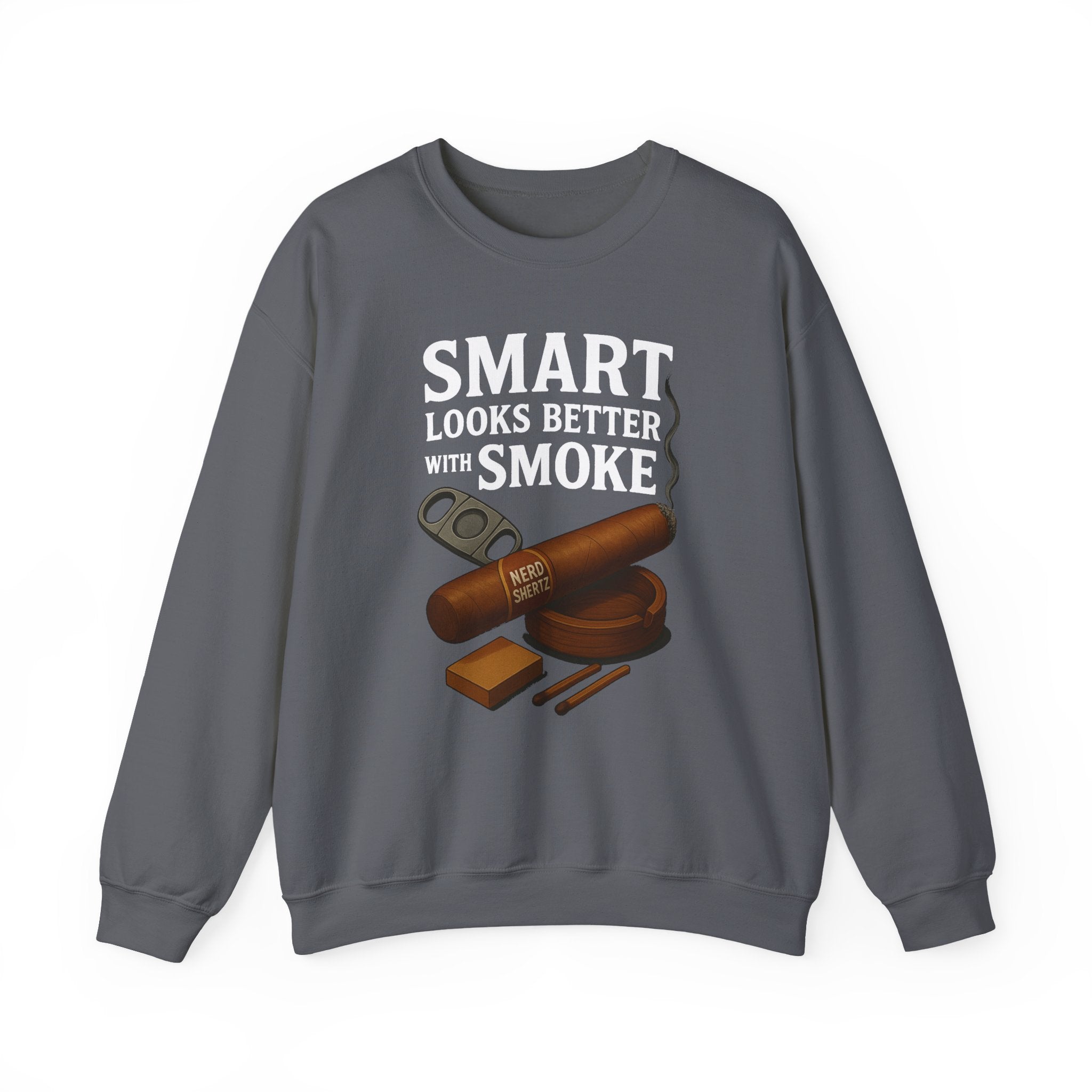Smart Looks Better with Smoke Crewneck Sweatshirt